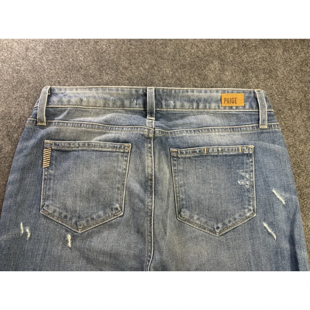 PAIGE Noella Distressed Straight Leg Jeans Women's Size 28 Premium Denim.   B2